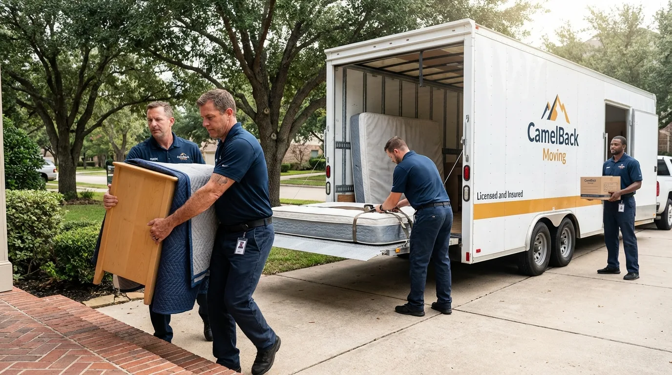 Crew loading residential truck for cross-state move from Lemont, PA
